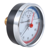 Термоманометр Tervix Pro Line 80/0-10 бар, 0-120 °С аксіальний, з монтажним клапаном 1/2"
