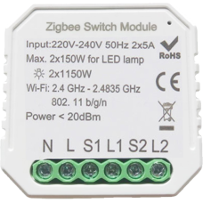 Розумний вимикач Tervix Pro Line ZigBee Switch (2 клавіші)