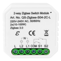 Розумний вимикач Tervix Pro Line ZigBee Switch (2 клавіші), без нуля