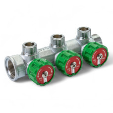 Розподільча гребінка Tervix Pro Line WD на 3 контури 3/4" x 1/2" з регулюючими вентилями